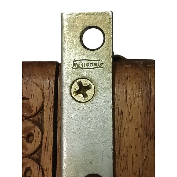 Vintage Cigar Box RARE HAND CARVED Cedar Wood Brass Handle SLOTTED Compartments - Picture 15 of 16